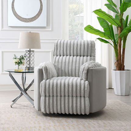 Emee - Glider Recliner With Swivel - Gray Corduroy ACME 