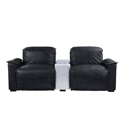 Misezon - Recliner - Black Top Grain Leather & Aluminum ACME 