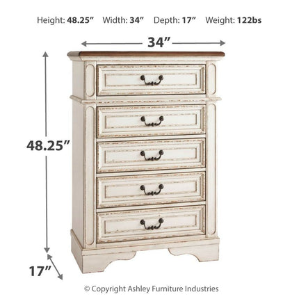 Realyn - Chipped White - Chest Ashley Furniture 