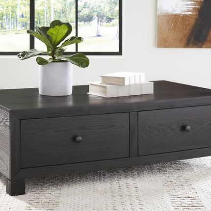 Foyland - Black - Cocktail Table With Storage Signature Design by Ashley® 