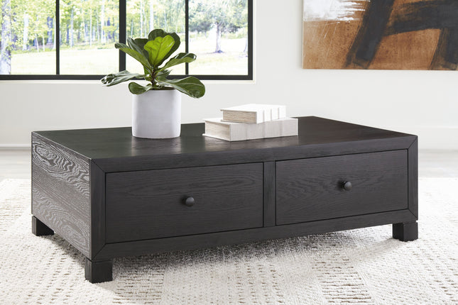 Foyland - Black - Cocktail Table With Storage Signature Design by Ashley® 