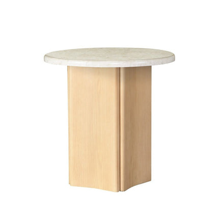 Qwin - End Table With Marble Top - Oak - Tony's Home Furnishings