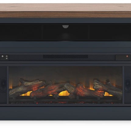 Landocken - Two-tone - 83" TV Stand With Electric Fireplace Signature Design by Ashley® 