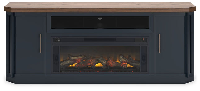 Landocken - Two-tone - 83" TV Stand With Electric Fireplace Signature Design by Ashley® 