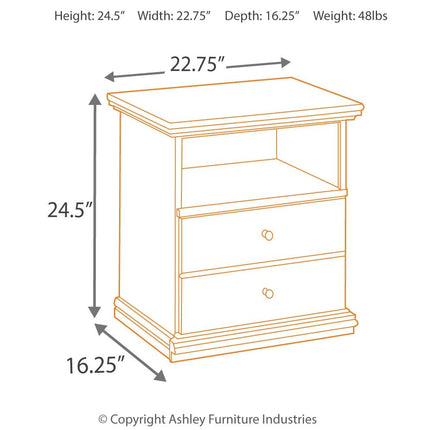 Maribel - Black - One Drawer Night Stand Ashley Furniture 