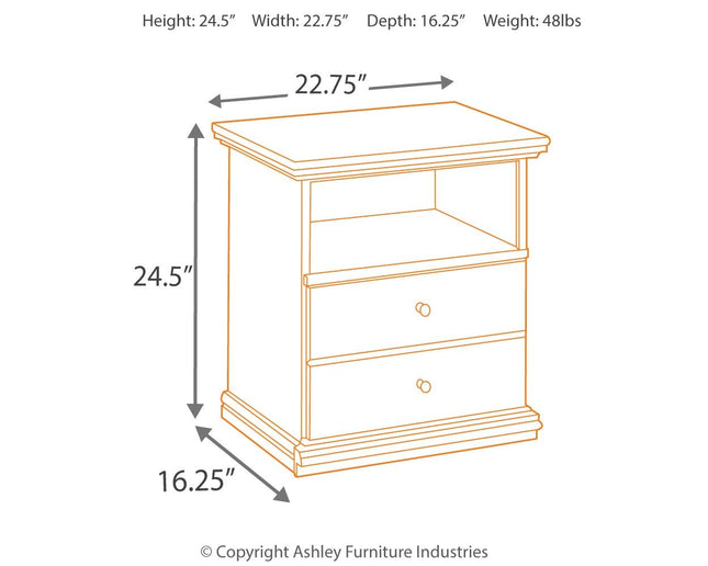 Maribel - Black - One Drawer Night Stand Ashley Furniture 