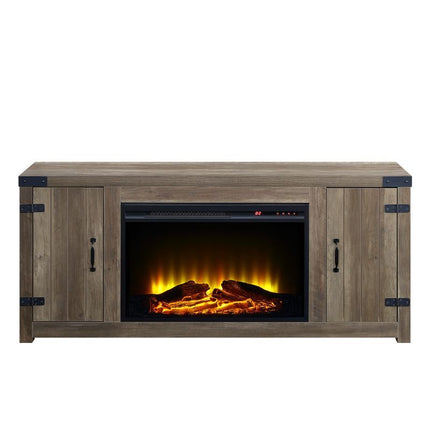 Tobias - Fireplace - Rustic Oak Finish - 25" ACME 