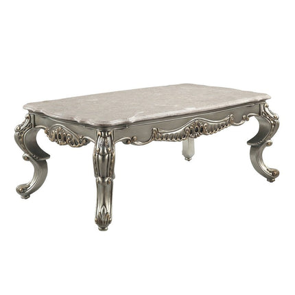 Miliani - Coffee Table With Marble Top - Natural Antique Bronze ACME 