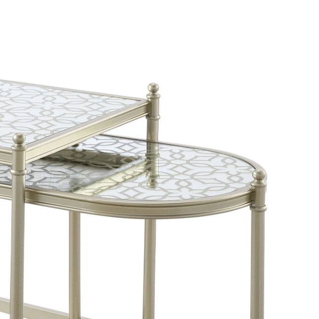 Zaba - Nesting Table - Glass Top & Silver - Tony's Home Furnishings