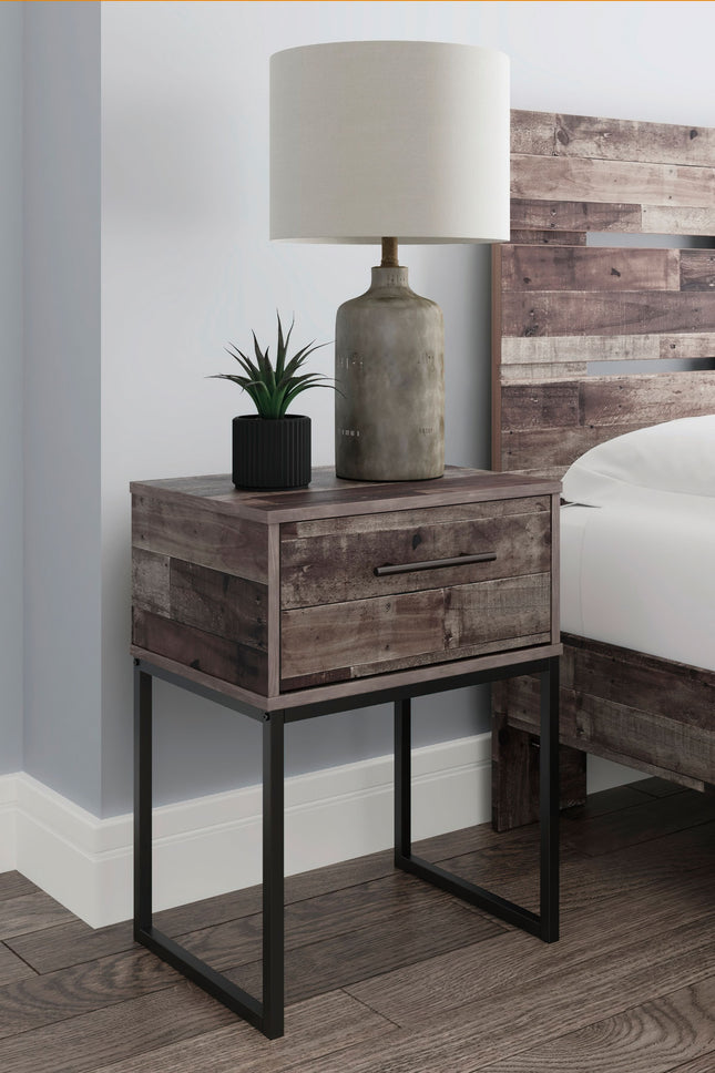 Neilsville - Black / Gray - One Drawer Night Stand Signature Design by Ashley® 