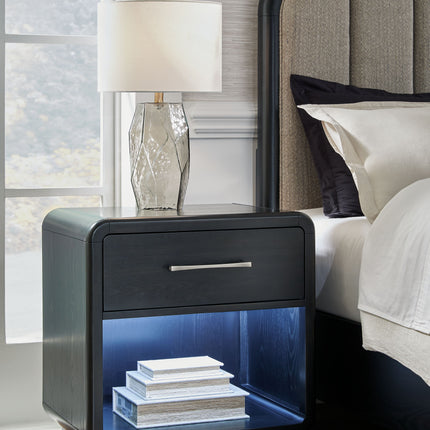 Rowanbeck - Black - One Drawer Night Stand Signature Design by Ashley® 