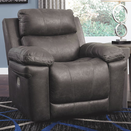 Erlangen - Dark Gray - Pwr Recliner/Adj Headrest Ashley Furniture 