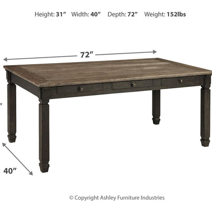 Tyler - Black / Gray - Rectangular Dining Room Table Ashley Furniture 