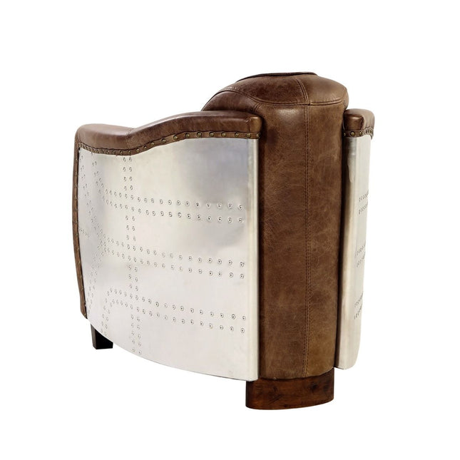 Brancaster - Chair - Retro Brown Top Grain Leather & Aluminum ACME 