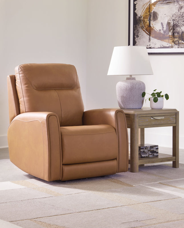 Tryanny - Butterscotch - Power Recliner/ Adj Headrest Signature Design by Ashley® 