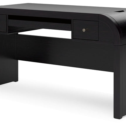 Rowanbeck - Black - 3 Pc. - Home Office Desk, Chair, Bookcase Signature Design by Ashley® 