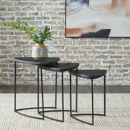 Olinmere - Black - Accent Table (Set of 3) Signature Design by Ashley® 