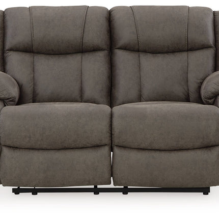 First Base - Gunmetal - Reclining Loveseat Signature Design by Ashley® 