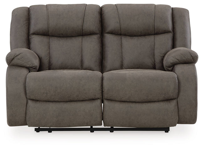 First Base - Gunmetal - Reclining Loveseat Signature Design by Ashley® 