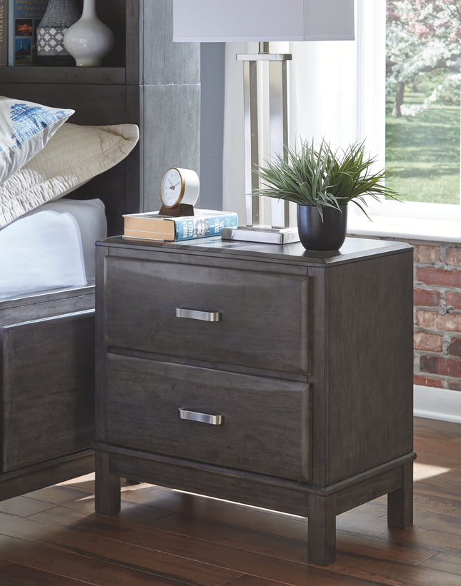 Caitbrook - Gray - Two Drawer Night Stand Ashley Furniture 