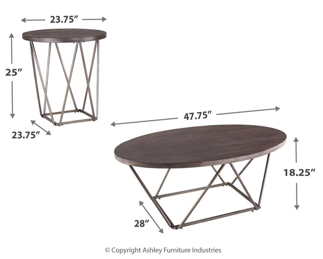 Neimhurst - Dark Brown - Occasional Table Set (Set of 3) Ashley Furniture 