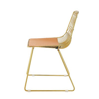 Fantasia - Side Chair (Set of 2) - Whiskey PU & Gold - Tony's Home Furnishings