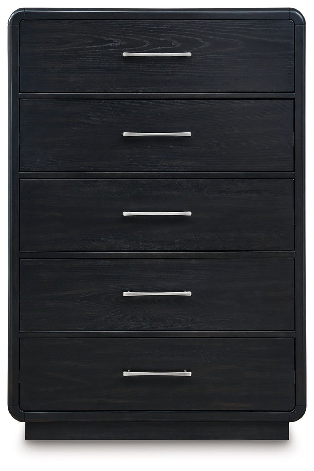 Rowanbeck - Black - Five Drawer Chest Signature Design by Ashley® 