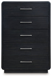 Rowanbeck - Black - Five Drawer Chest Signature Design by Ashley® 