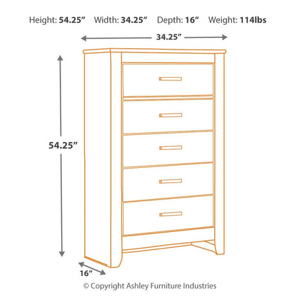 Brinxton - Charcoal - Five Drawer Chest Ashley Furniture 