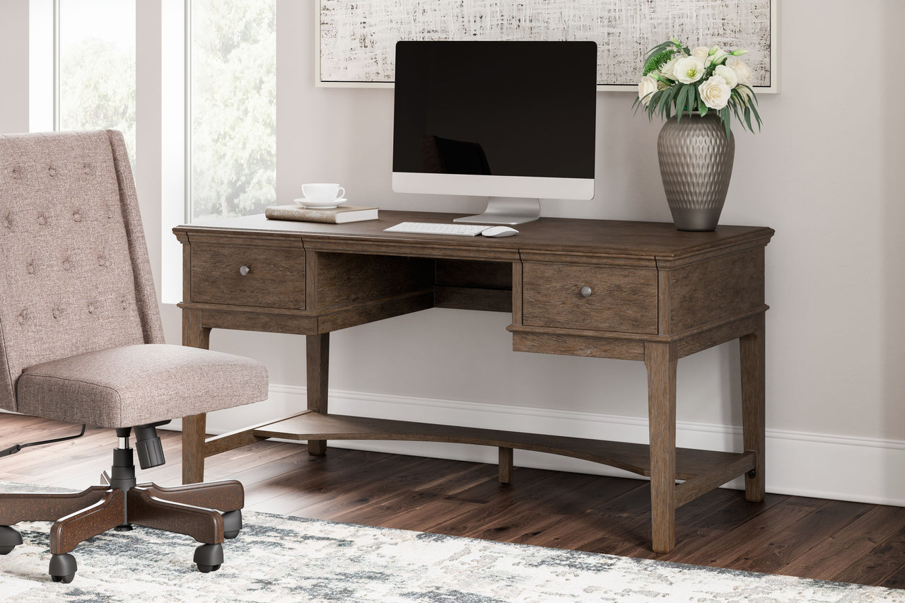 Janismore - Weathered Gray - Home Office Storage Leg Desk - Tony's Home Furnishings