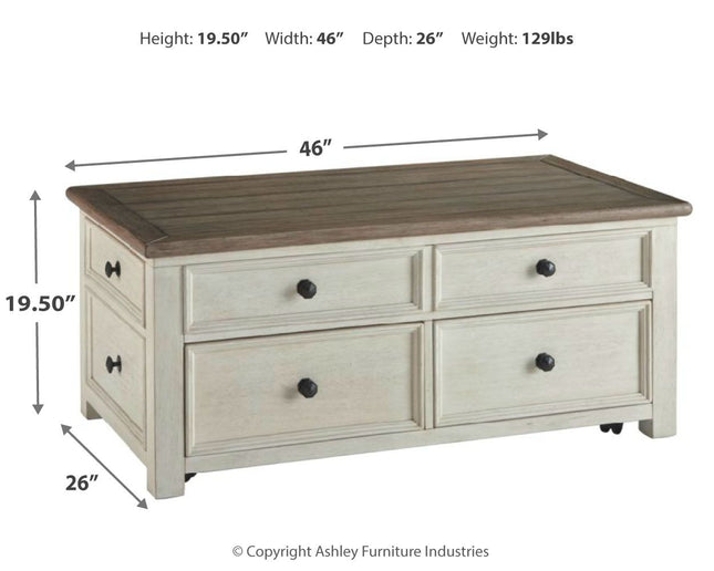 Bolanburg - White / Brown / Beige - Lift Top Cocktail Table Ashley Furniture 