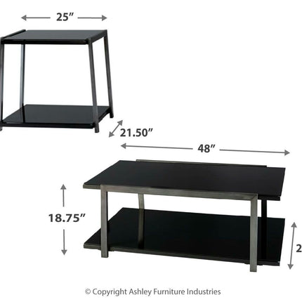 Rollynx - Black - Occasional Table Set (Set of 3) Ashley Furniture 