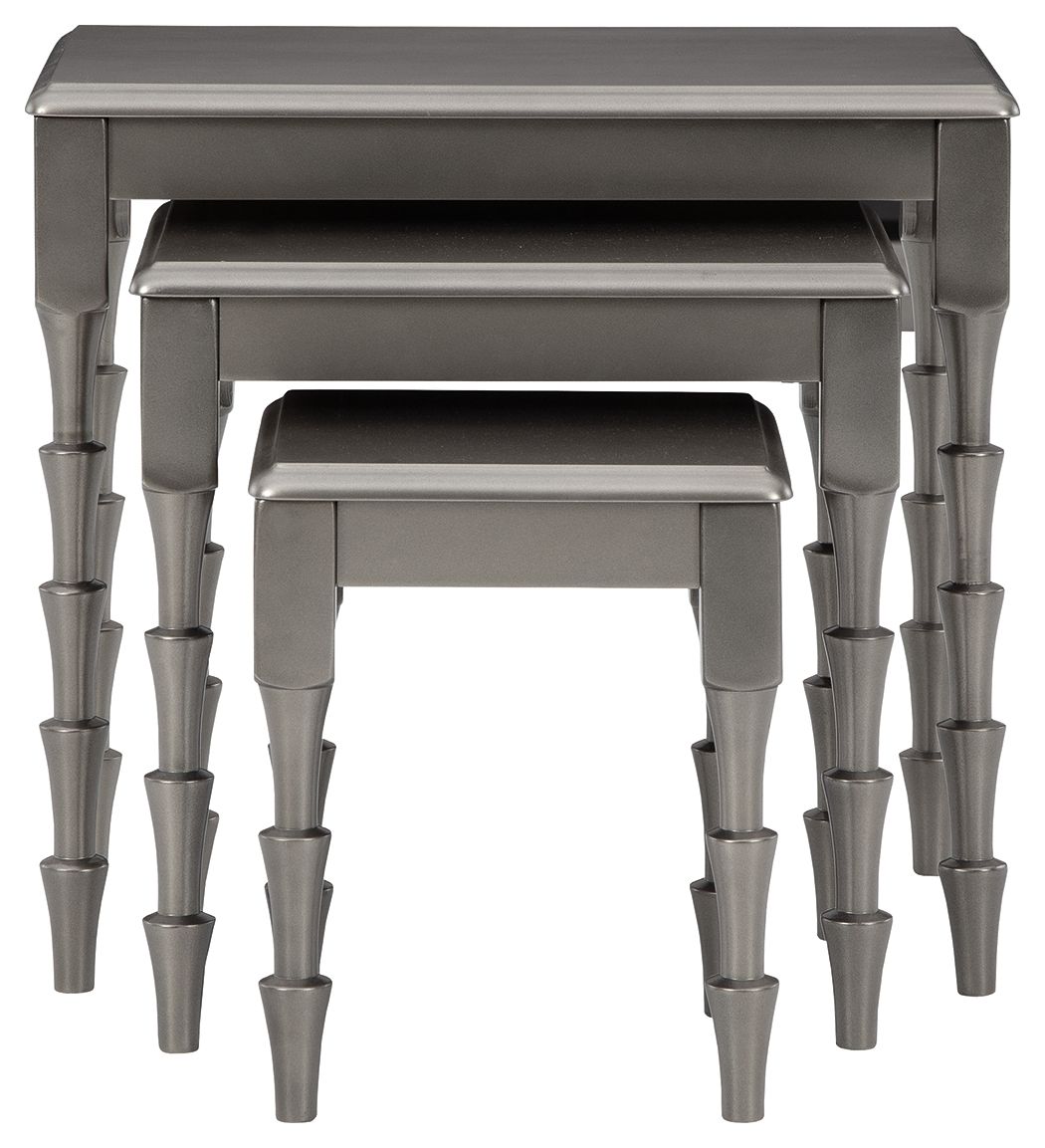 Larkendale - Metallic Gray - Accent Table Set (Set of 3) - Tony's Home Furnishings