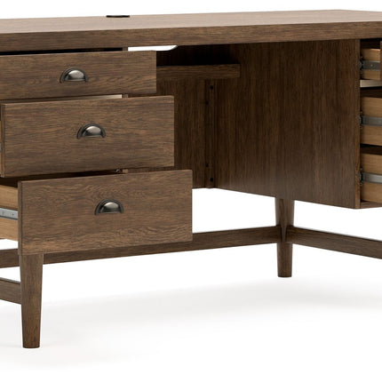 Austanny - Warm Brown - Home Office Desk Signature Design by Ashley® 