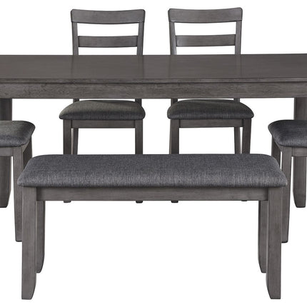 Bridson - Gray - Rect Drm Table Set (Set of 6) Ashley Furniture 