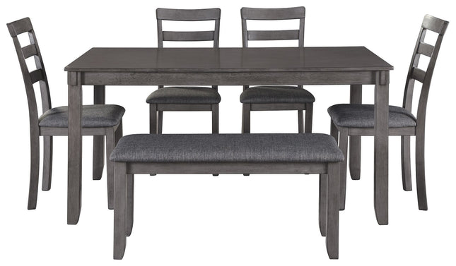 Bridson - Gray - Rect Drm Table Set (Set of 6) Ashley Furniture 