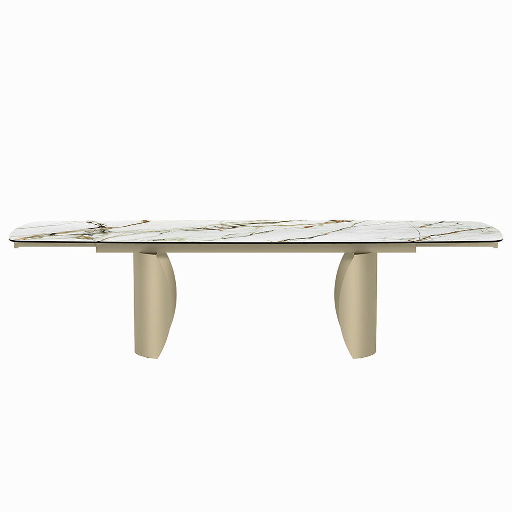 Cora - Dining Table - Ceramic Top & Golden Champange Finish - Tony's Home Furnishings