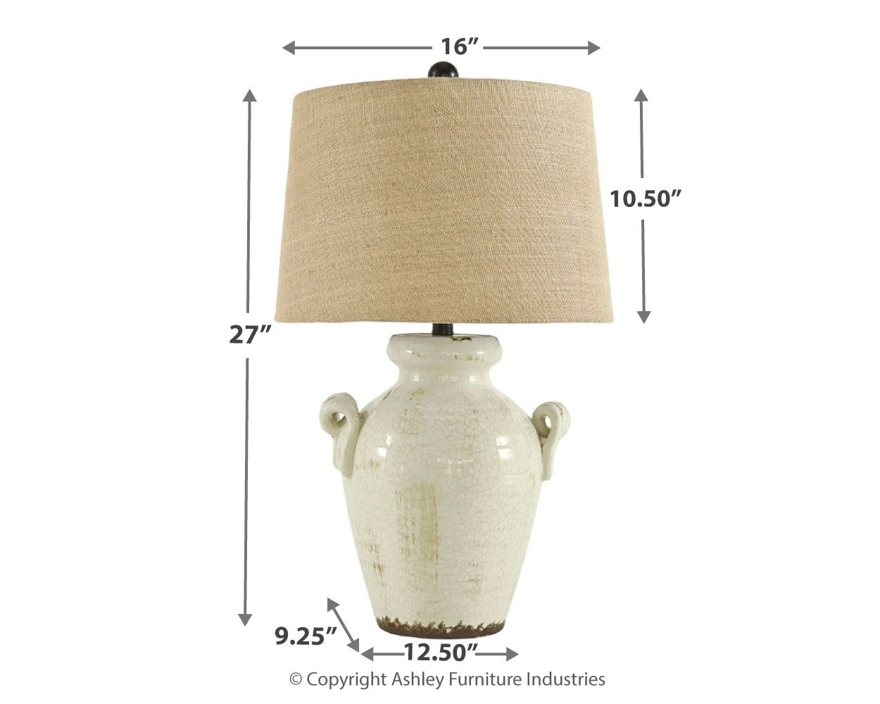 Emelda - Cream - Ceramic Table Lamp - Tony's Home Furnishings