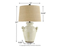 Thumbnail for Emelda - Cream - Ceramic Table Lamp - Tony's Home Furnishings