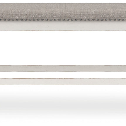 Robbinsdale - Antique White - Dbl Counter Height Upholstered Dining Bench Signature Design by Ashley® 