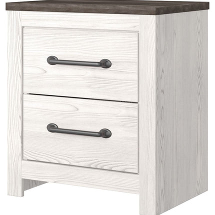 Gerridan - White / Gray - Two Drawer Night Stand Signature Design by Ashley® 