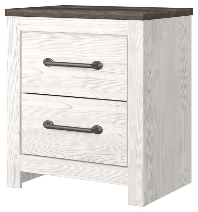 Gerridan - White / Gray - Two Drawer Night Stand Signature Design by Ashley® 