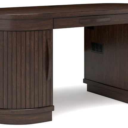 Korestone - Warm Brown - 3 Pc. - Home Office Desk, Chair, Credenza Signature Design by Ashley® 