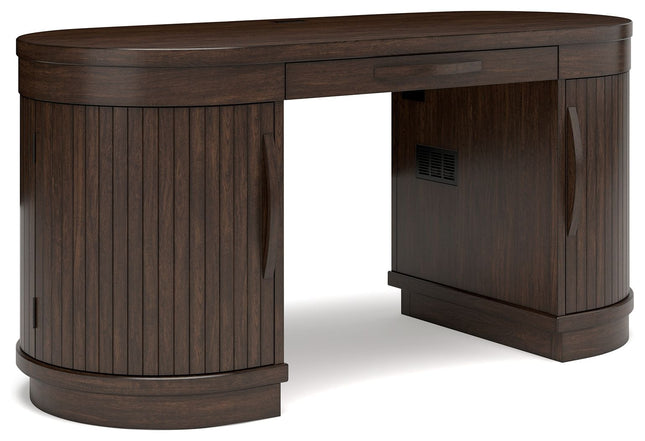 Korestone - Warm Brown - 3 Pc. - Home Office Desk, Chair, Credenza Signature Design by Ashley® 