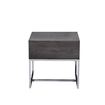 Iban - End Table - Gray Oak & Chrome ACME 