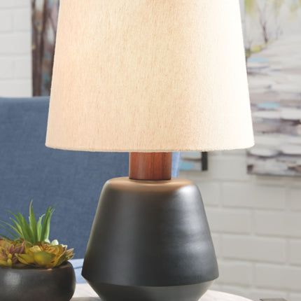 Ancel - Black / Brown - Metal Table Lamp Ashley Furniture 