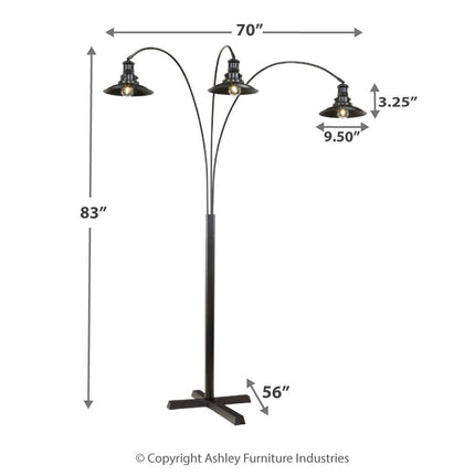 Sheriel - Black - Metal Arc Lamp Ashley Furniture 