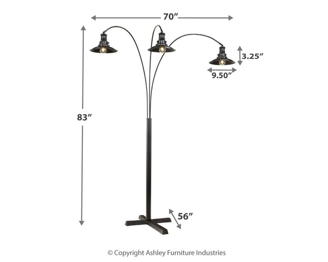 Sheriel - Black - Metal Arc Lamp Ashley Furniture 