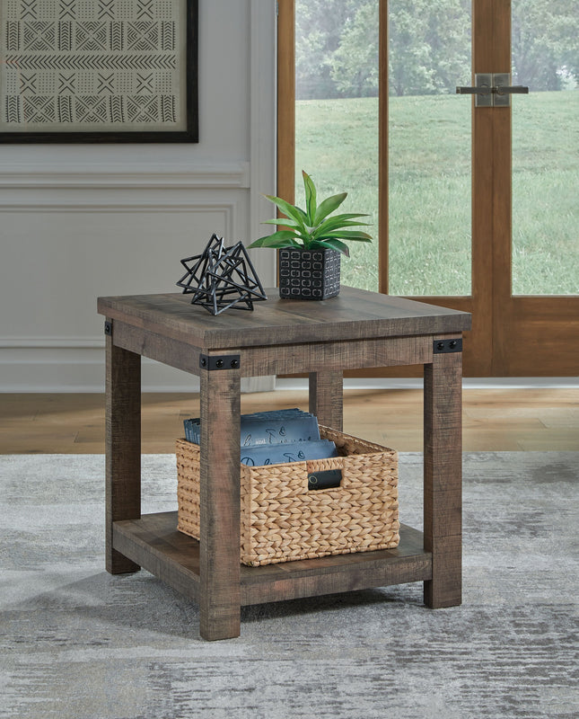 Hollum - Rustic Brown - Square End Table Signature Design by Ashley® 