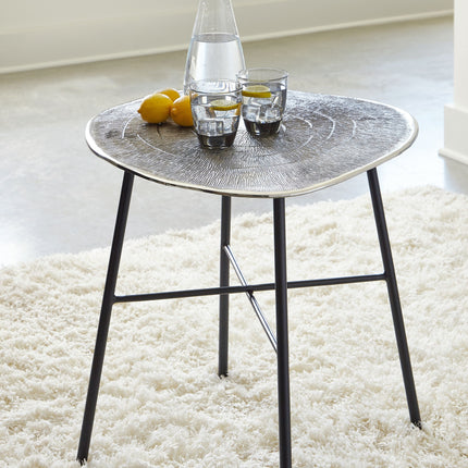 Laverford - Chrome / Black - Round End Table Signature Design by Ashley® 